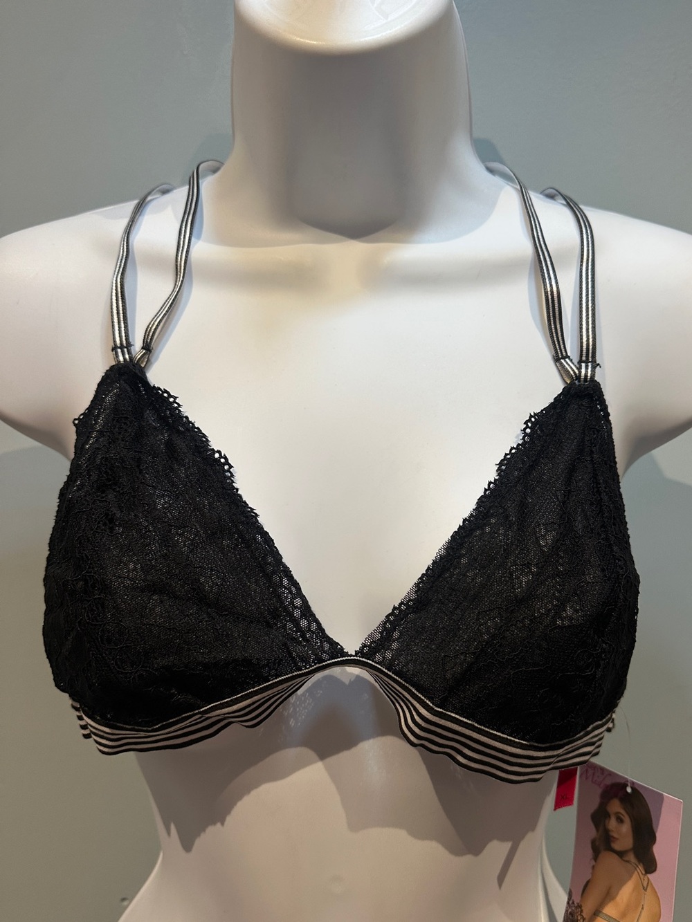 Seven Til Midnight Black and White Bralette New with Tags XLarge